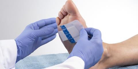 Wound care on the sole of the foot