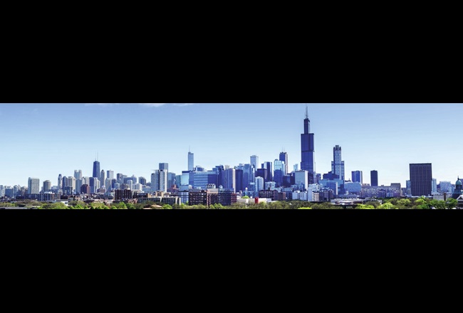 Skyline einer großen Stadt