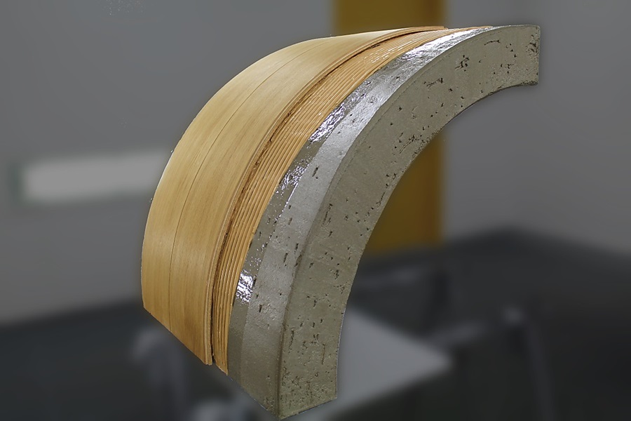 Parkettklebung auf Betonrohrbogen