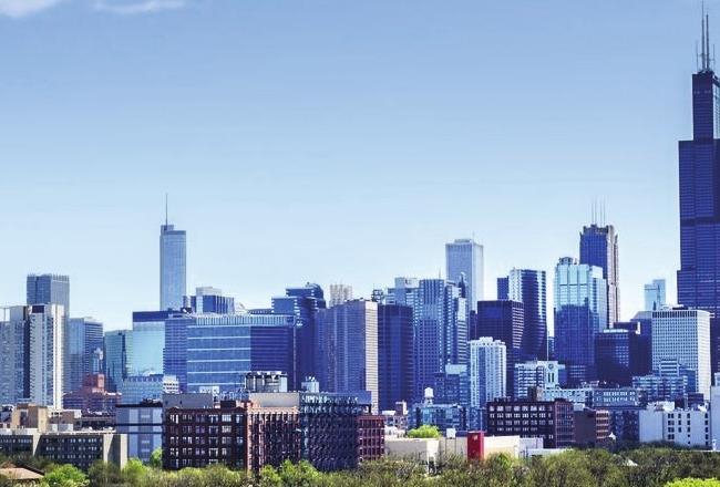 Skyline of a large city