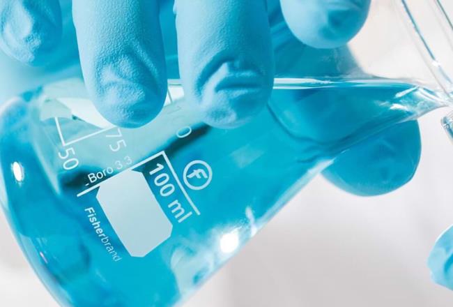 Chemicals in an Erlenmeyer flask